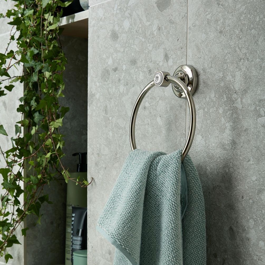 Lifestyle image of Booth & Co. Axbridge Nickel Towel Ring